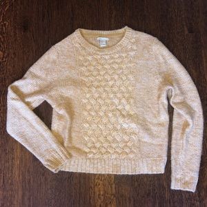 Forever 21 fuzzy gold knit sweater